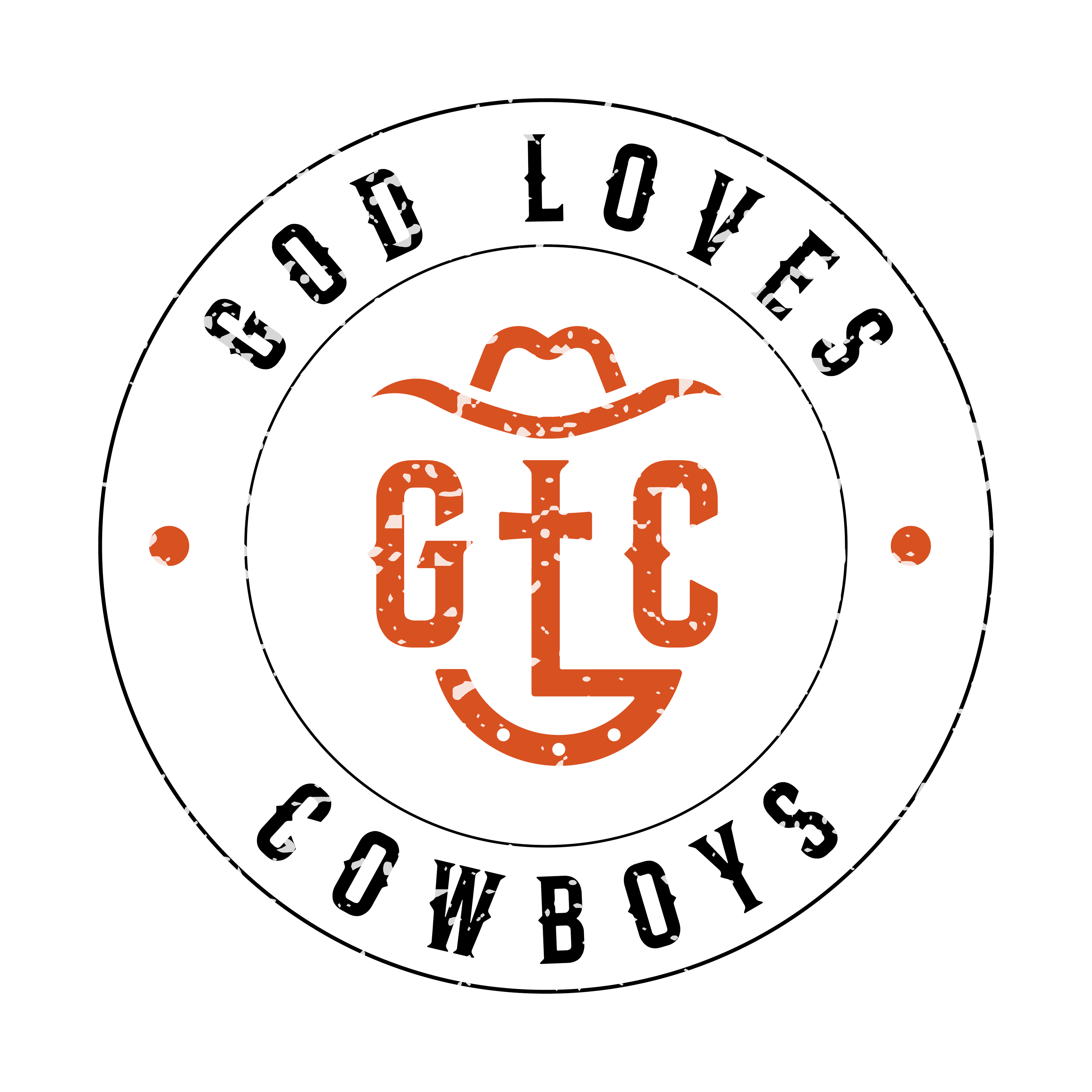 God Loves Cowboys Circle Sticker